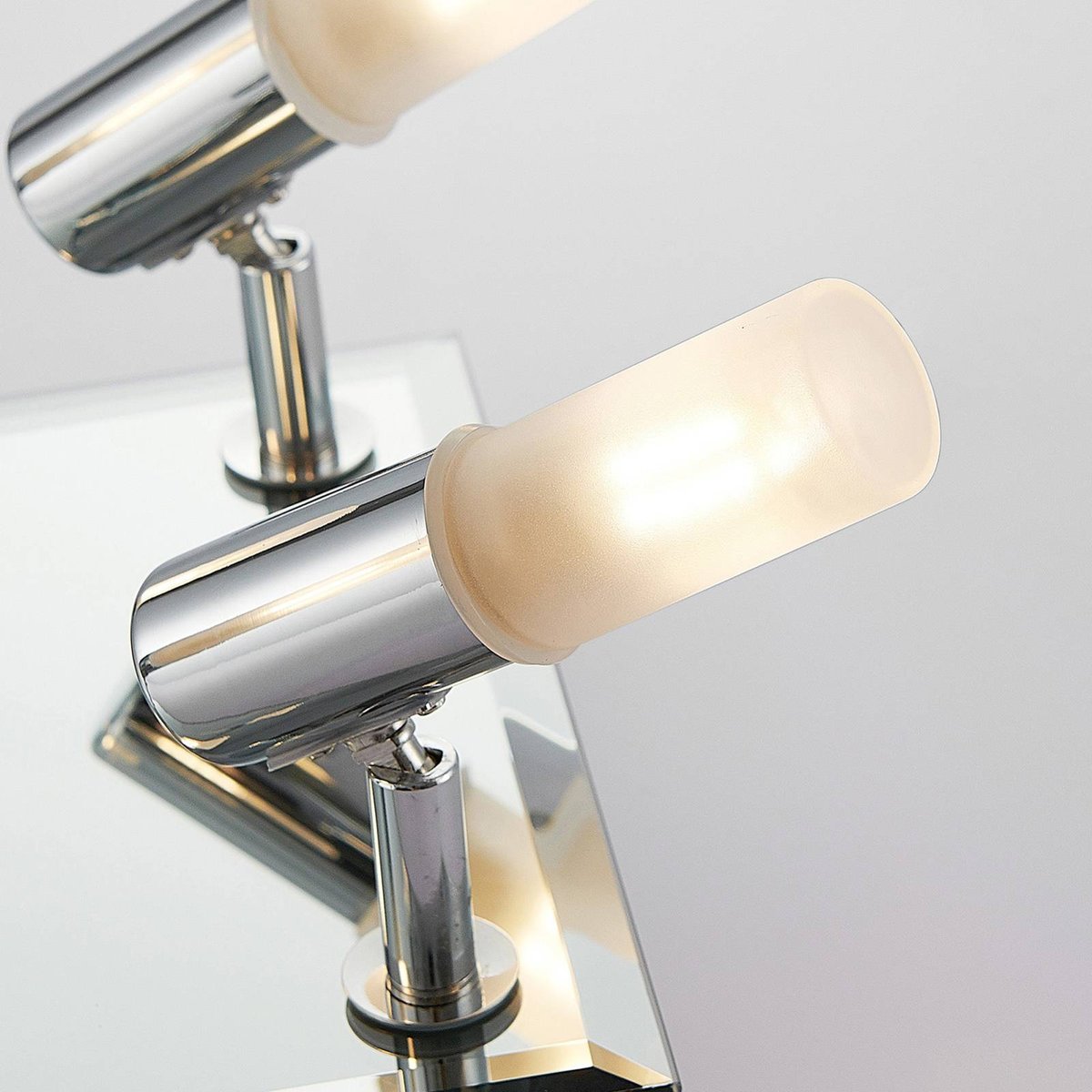 Plafonnier en métal moderne, Zela chrome, blanc, LINDBY