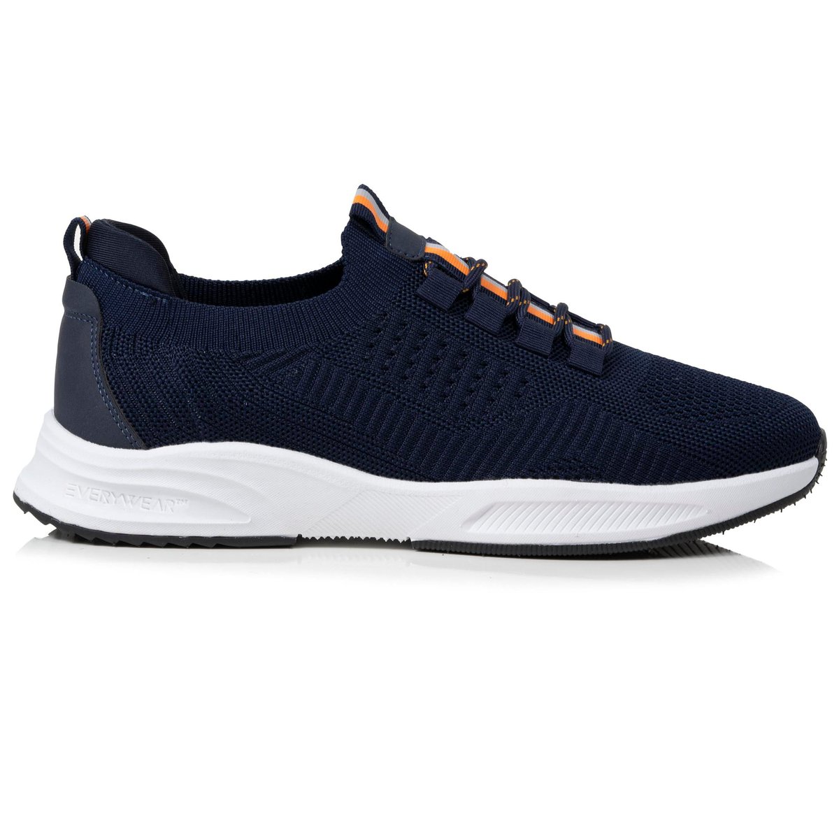 Baskets slip on avec lacets, semelle mémoire de forme bleu/orange, ISOTONER