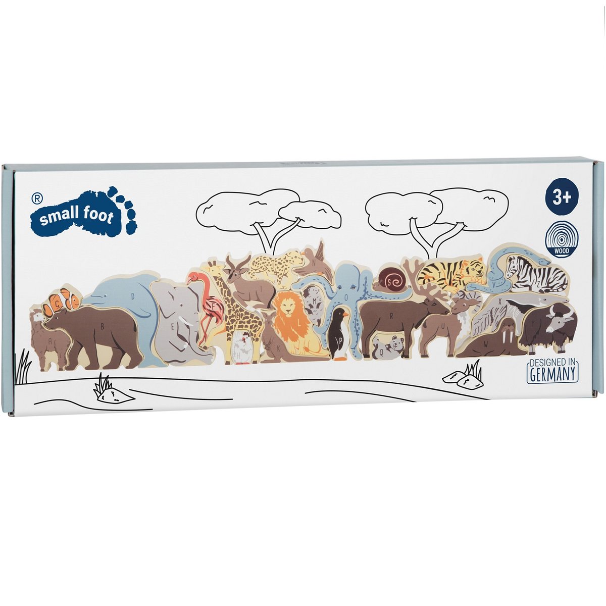 Puzzle de lettres Animaux beige, SMALL FOOT COMPANY