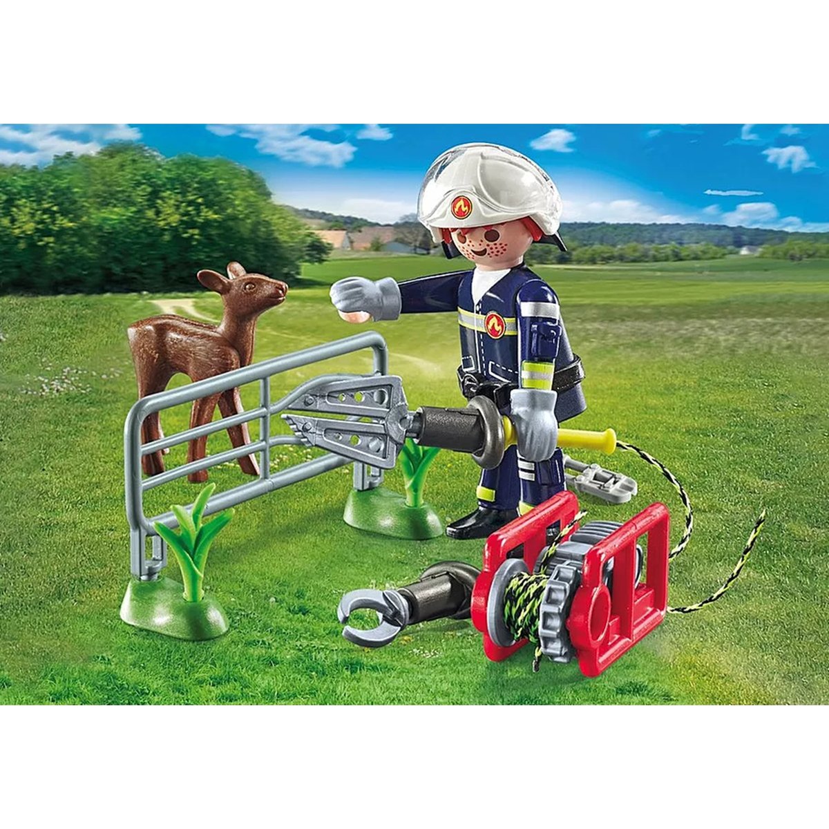 Pompier avec Faon à sauver Hereos pompier avec faon à sauver, PLAYMOBIL