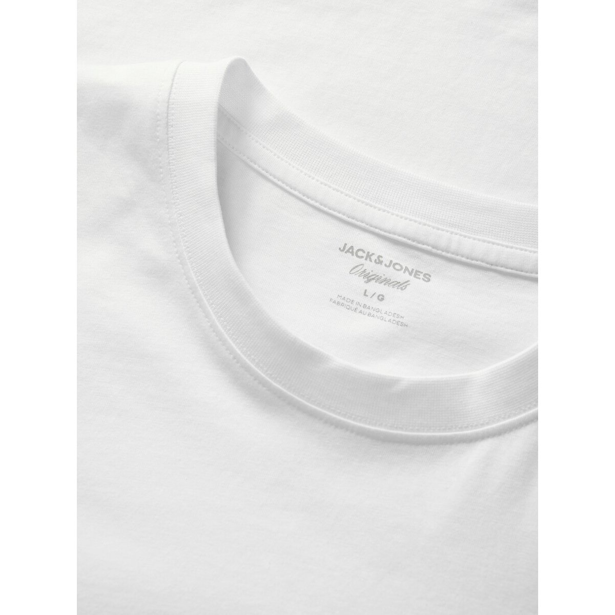 T-shirt manches courtes, col rond, Jordean blanc, JACK & JONES