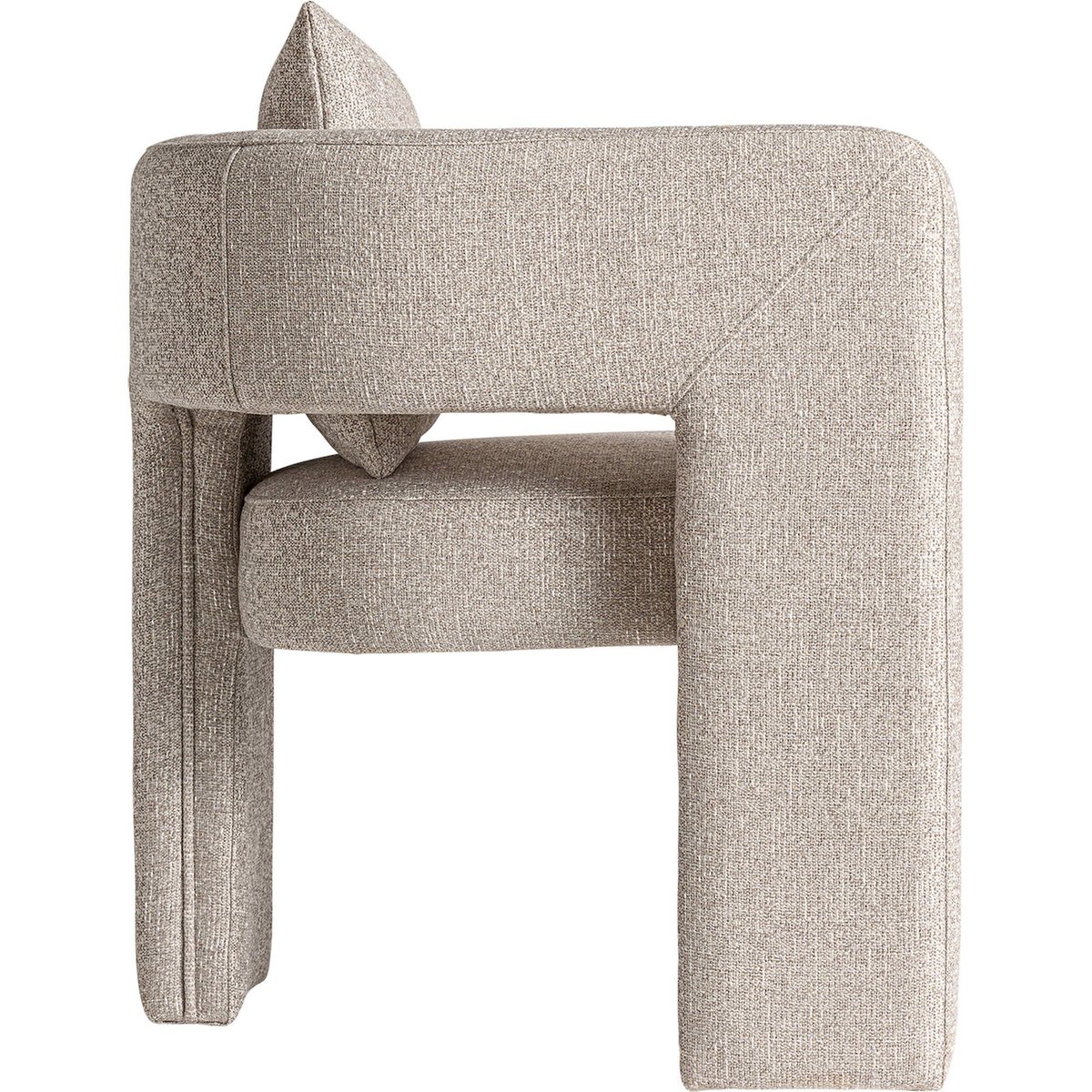 Fauteuil art déco en bois de frêne et assise beige clair bois naturel, RECOLLECTION