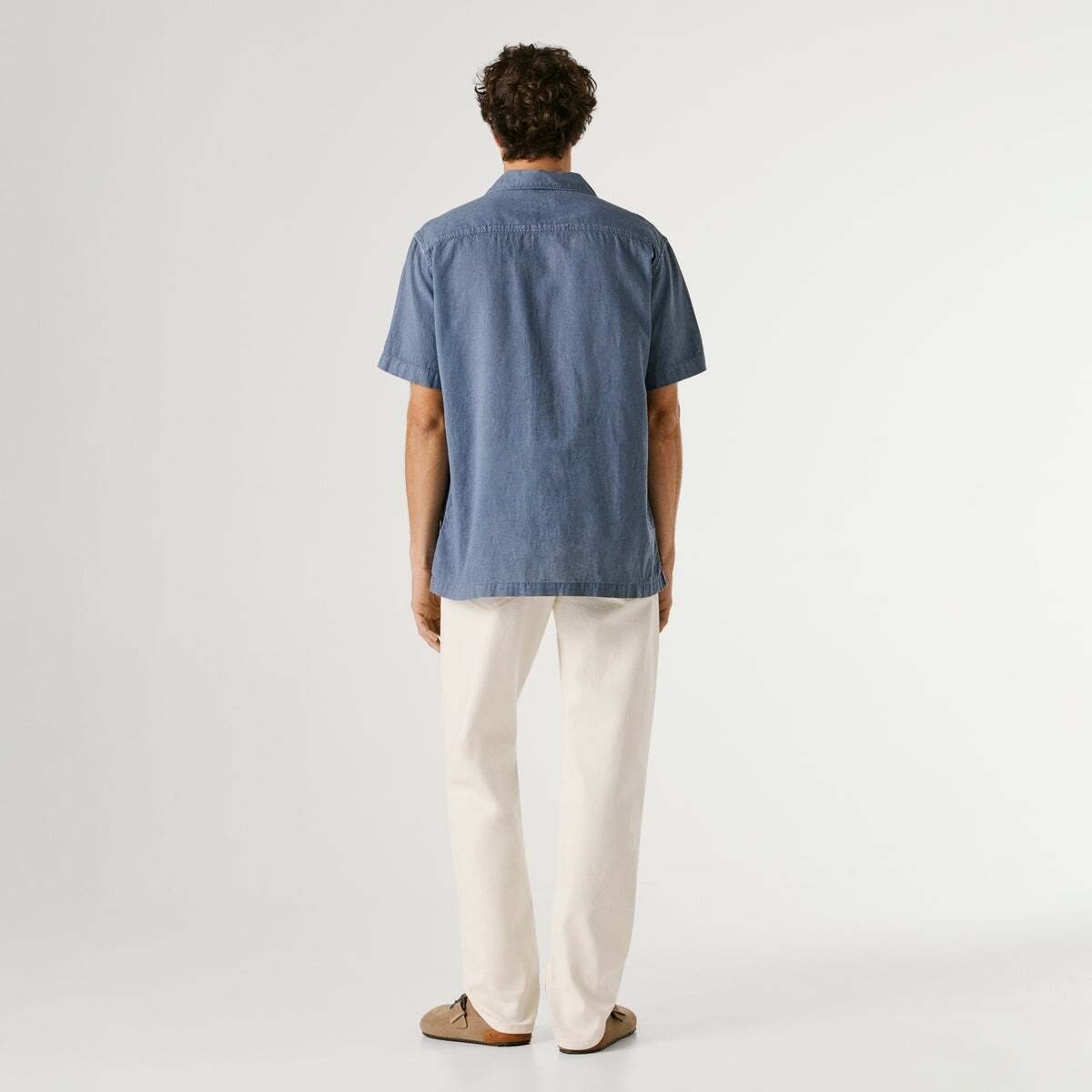 Chemise À Col Cubain bleu marine délavé, PEPE JEANS