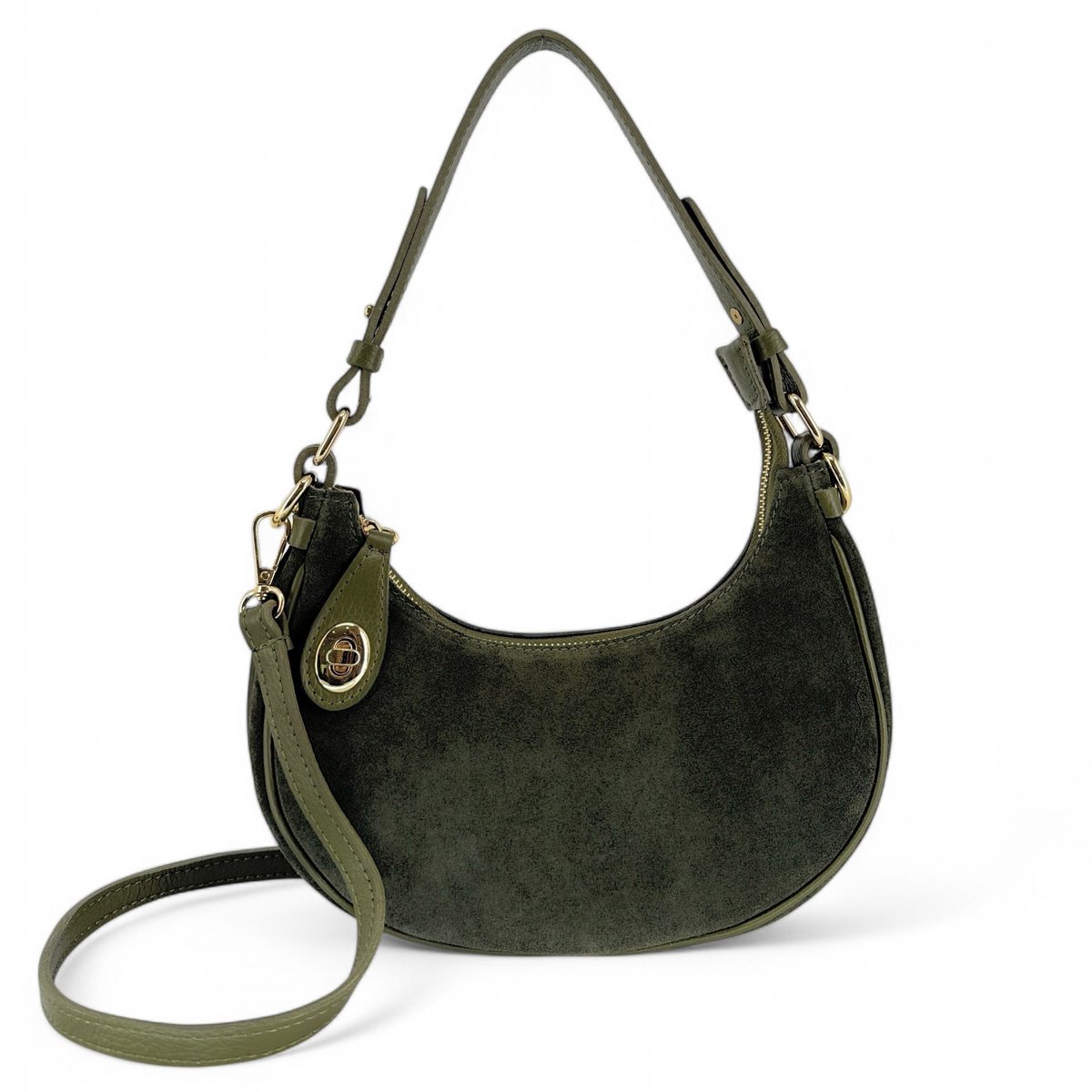 Sac à main en croute de cuir MUNE kaki, OH MY BAG