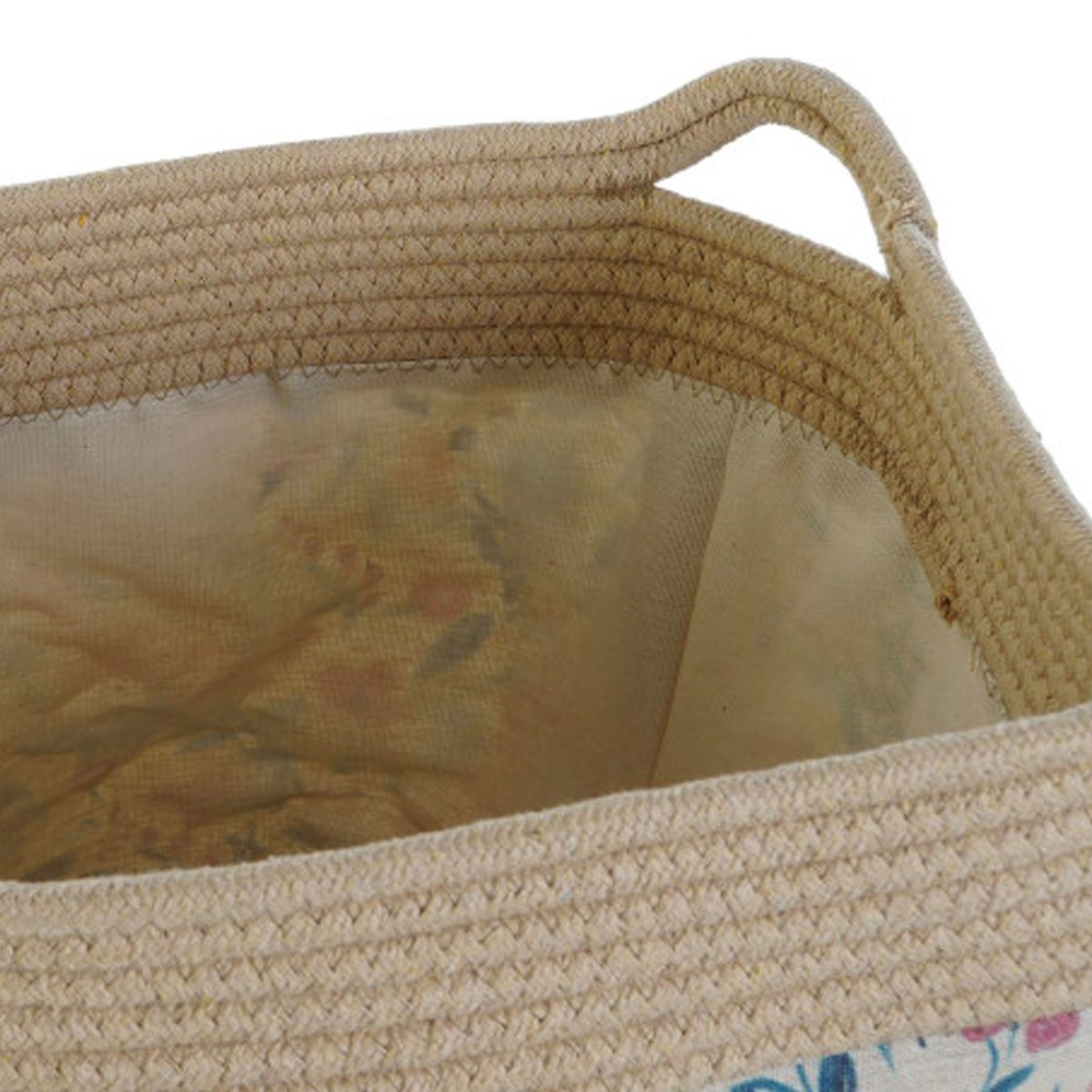 Panier rond décoratif fleuri 35x35x38cm multicolore, WADIGA