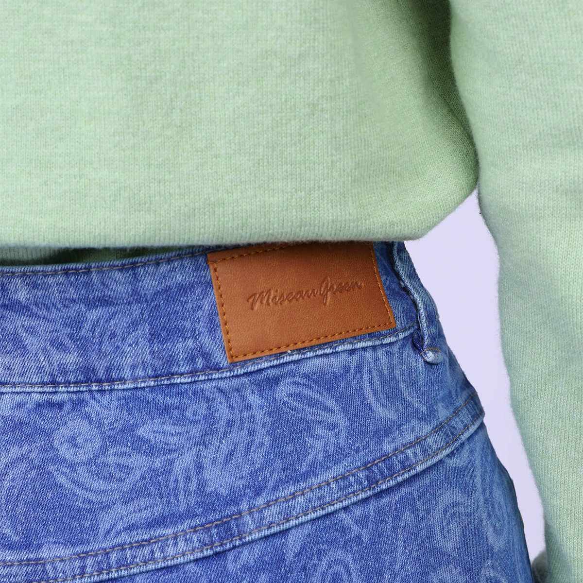 Jean imprimé confort blue bleached, MISE AU GREEN