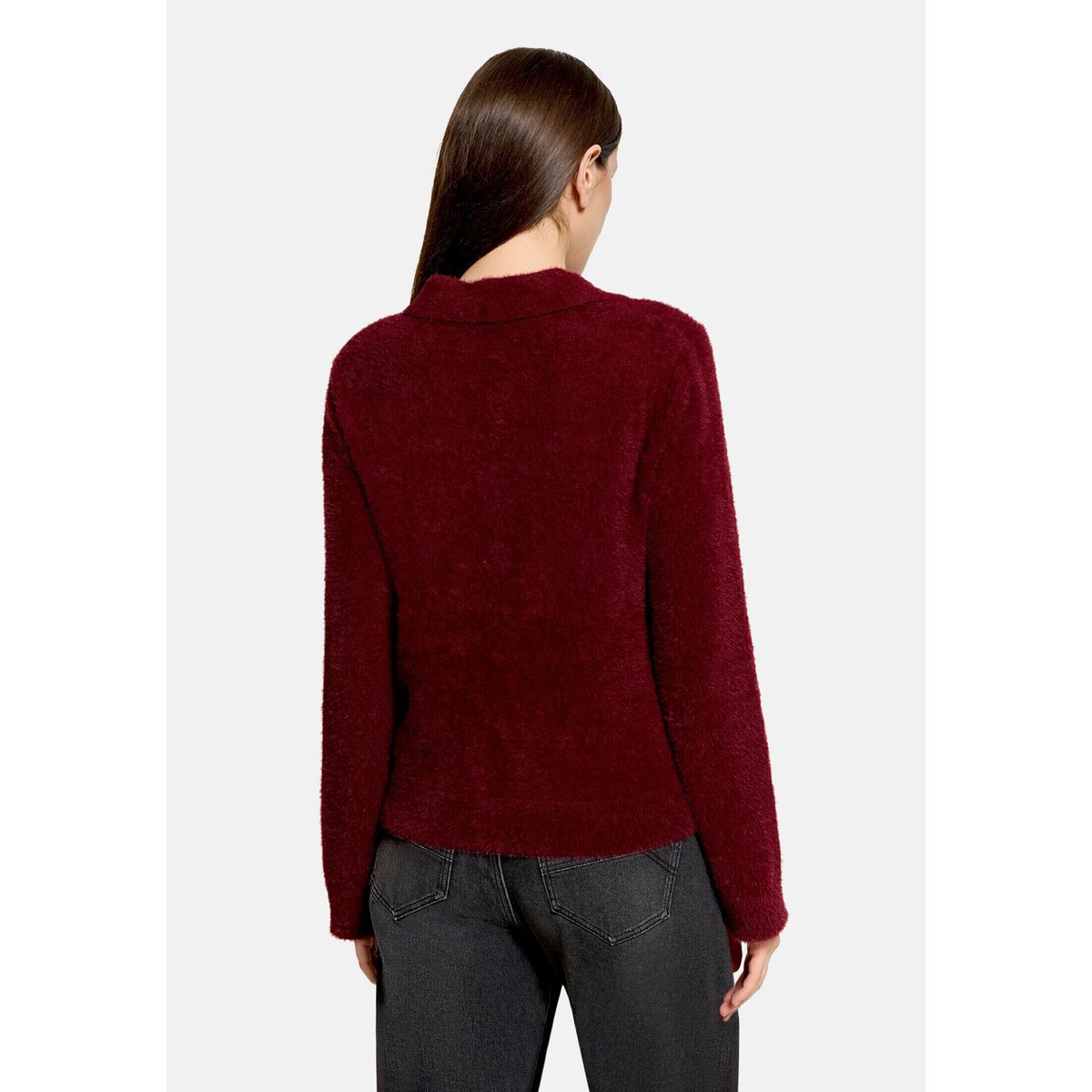 Pull-over en maille à col fall burgundy, BETTY & CO