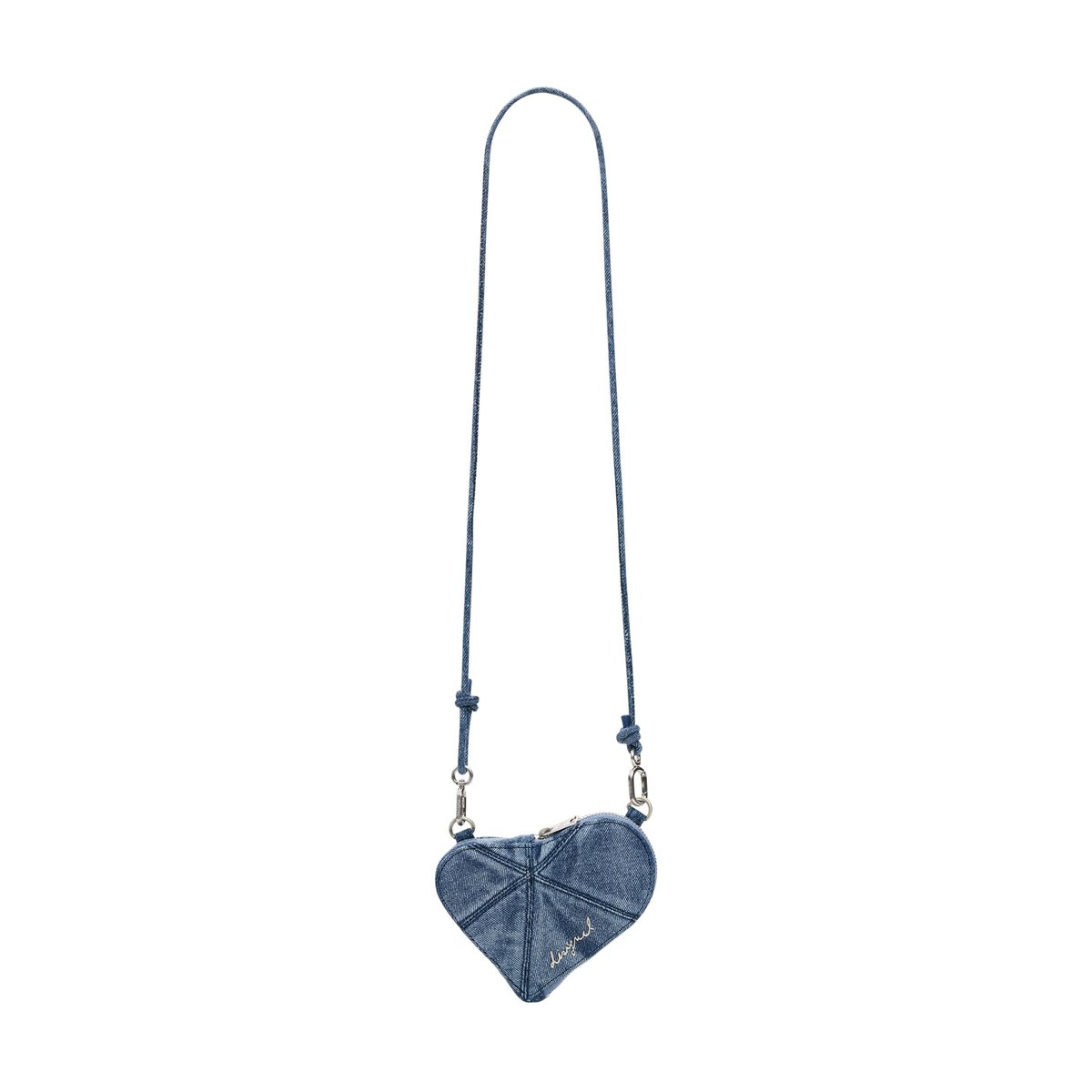 Petit porte-monnaie cœur à bandoulière bleu, DESIGUAL