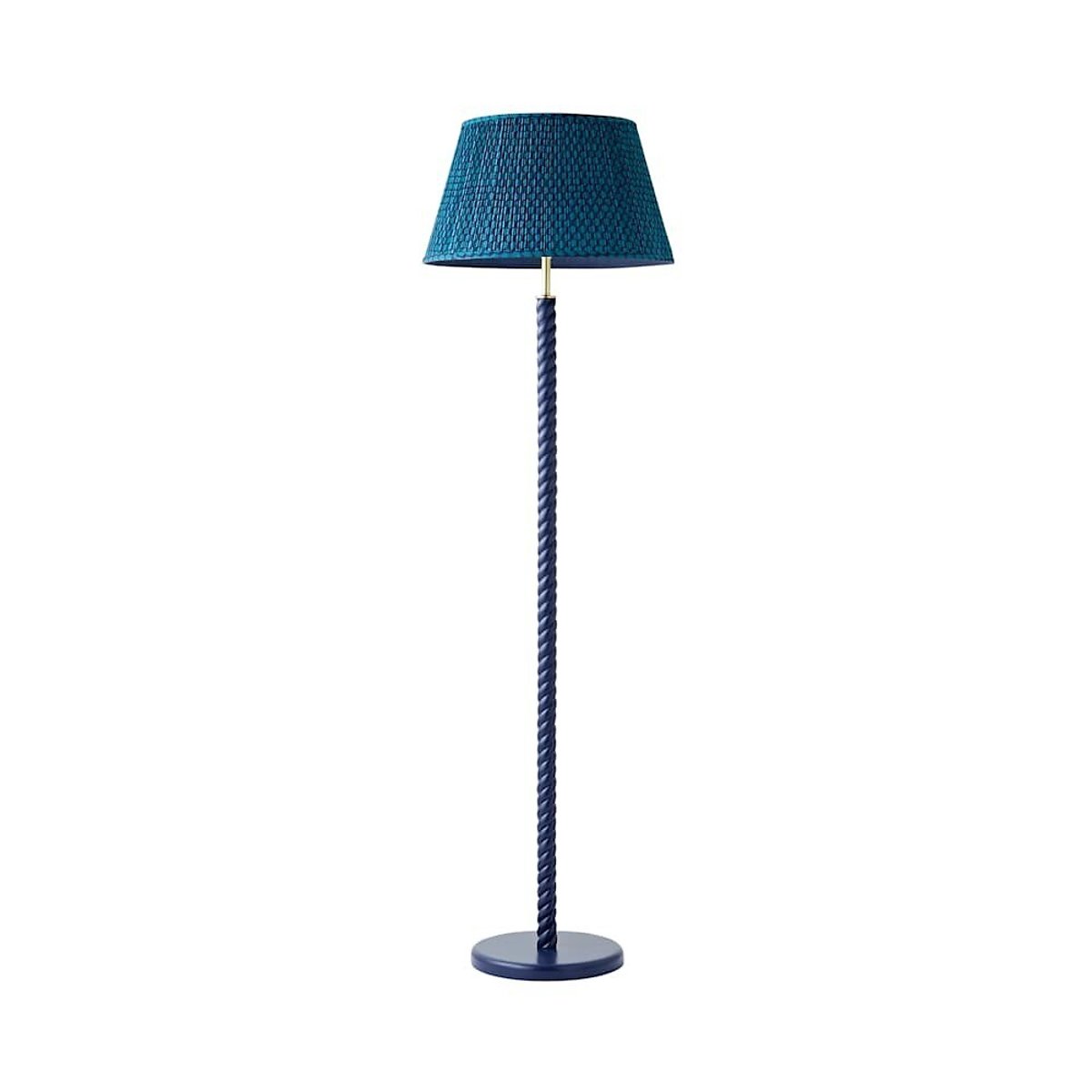 Amalia Twist Floor Lamp with Pleated Taper Shade navy blue, SO'HOME