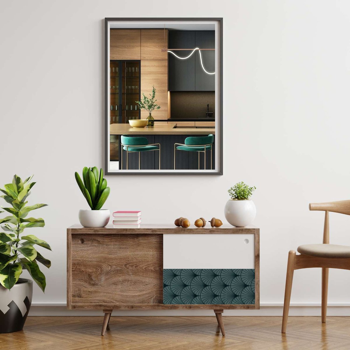 Adhésif décoratif pour meuble effet art déco noir, TOILINUX