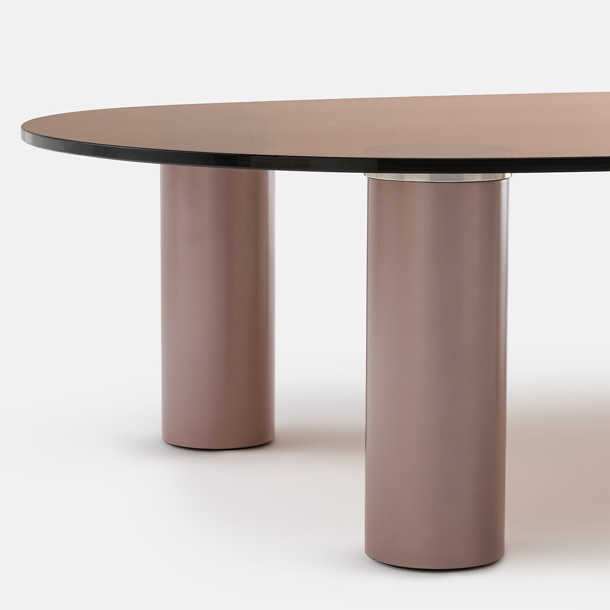 Table basse verre trempé métal fer brossé Madeline ambre/rose , LA REDOUTE INTERIEURS