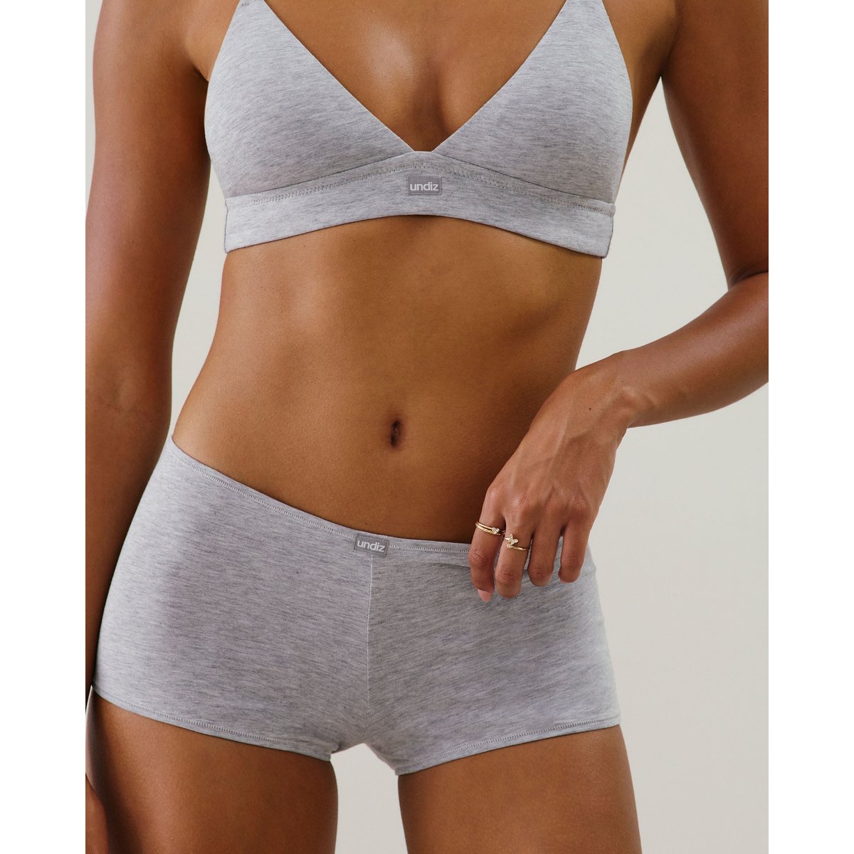 Soutien-gorge triangle coton biologique COTONIZ gris, UNDIZ
