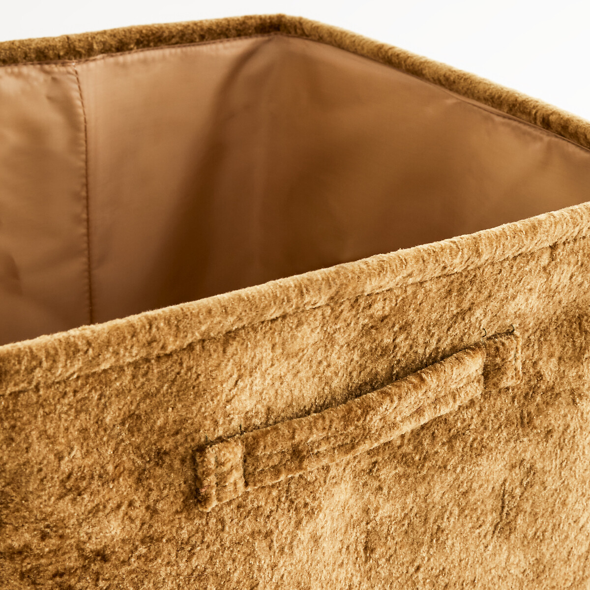 Panier carré, en velours, OTELO bronze, LA REDOUTE INTERIEURS