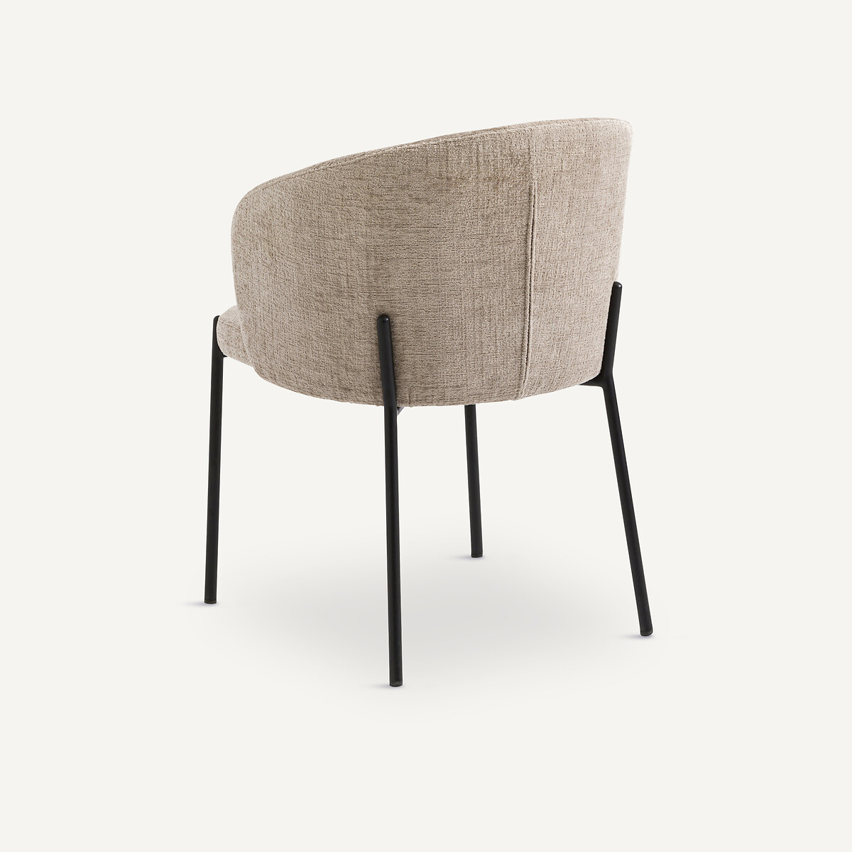 Fauteuil de table velours chenille, Kinna vison, AM.PM