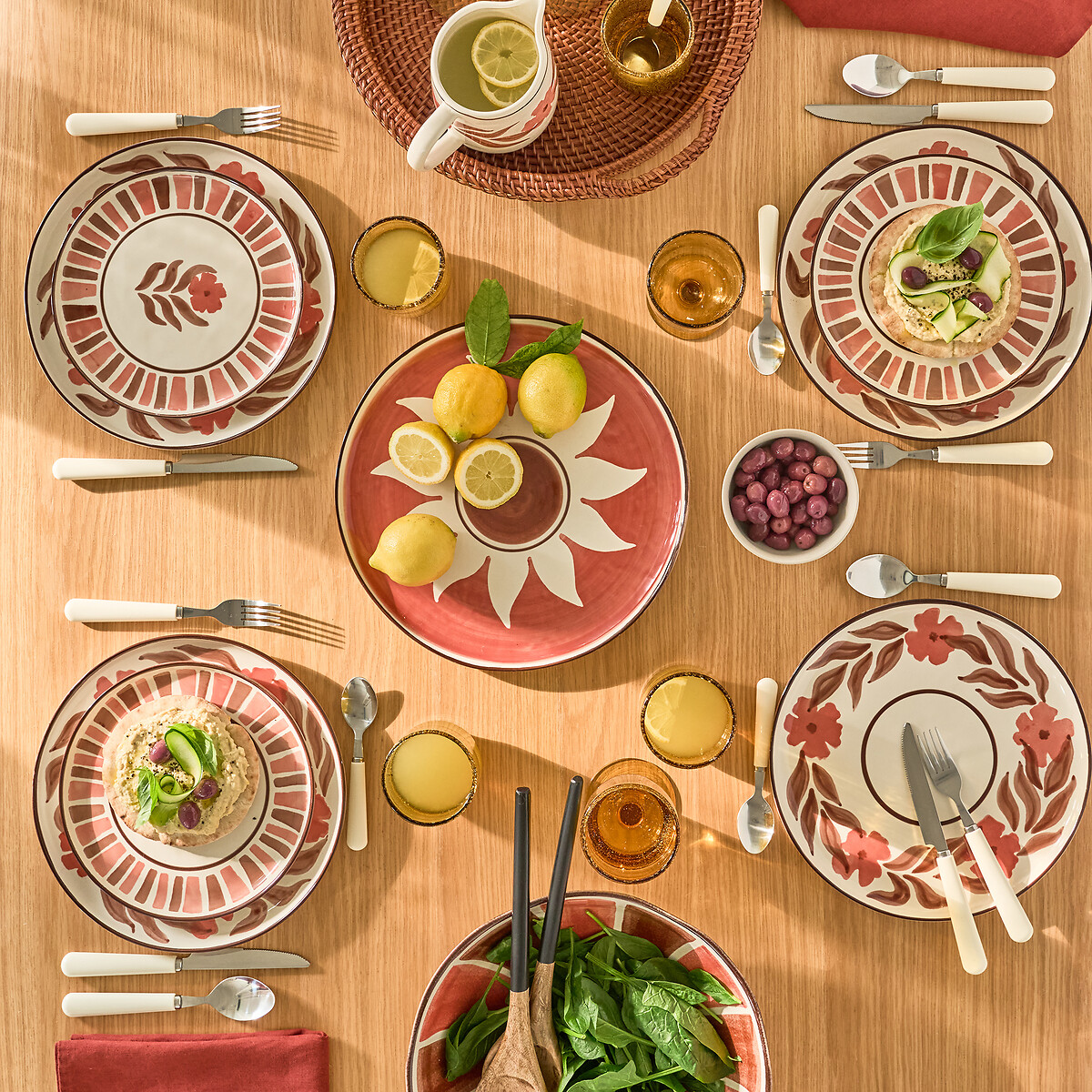 Set of 4 Montesol Dinner Plates in Stoneware multi-coloured, LA REDOUTE INTERIEURS