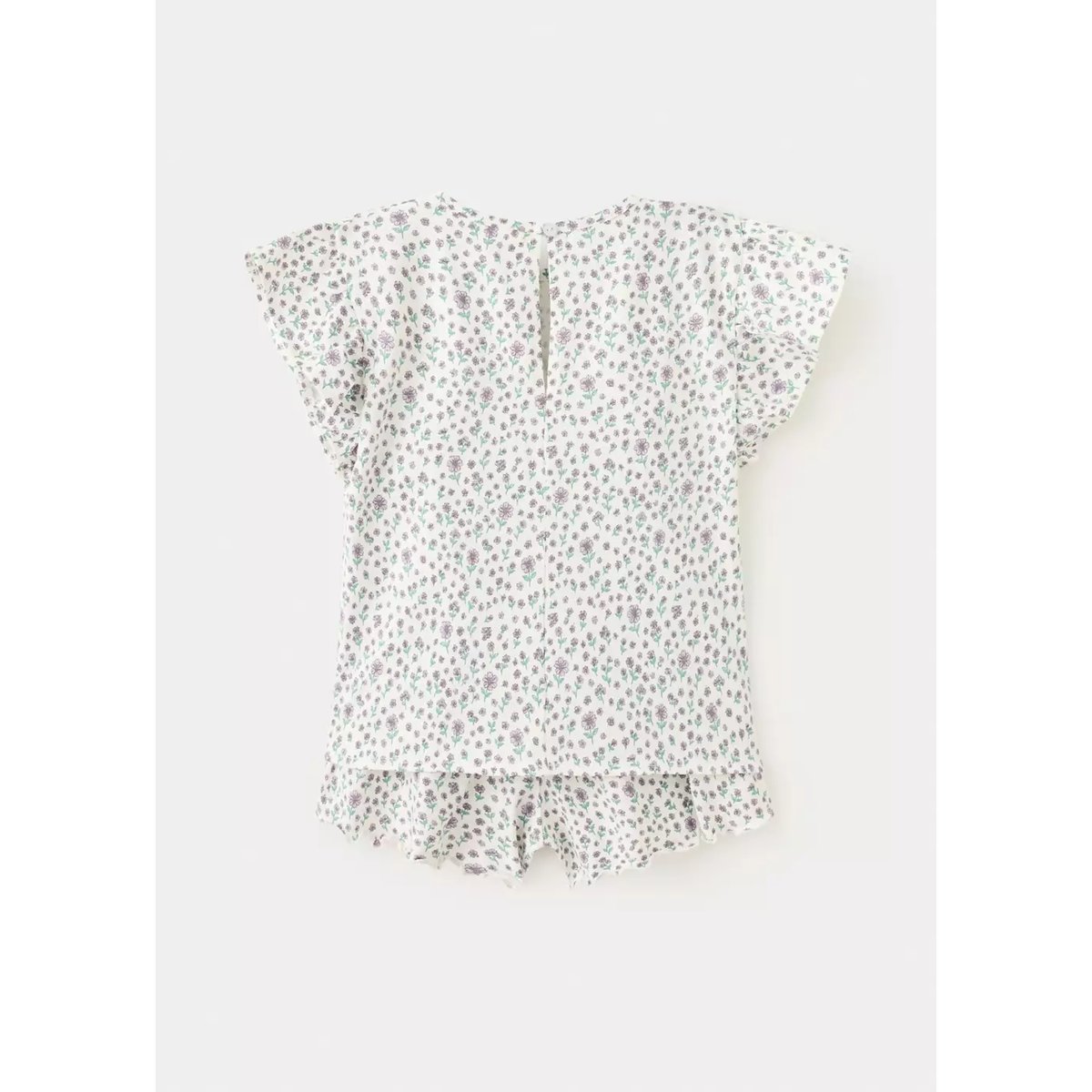 Pyjama court imprimé fleuri blanc cassé, MANGO BABY