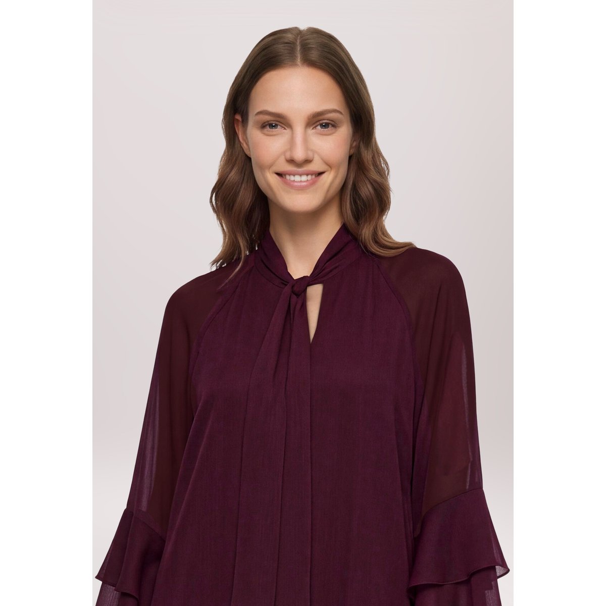 Robe de cocktail de style bohème strong aubergine, VERA MONT