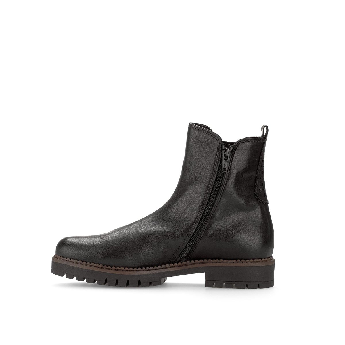 Bottines Chelsea en cuir lisse à talon décroché noir lisse, GABOR