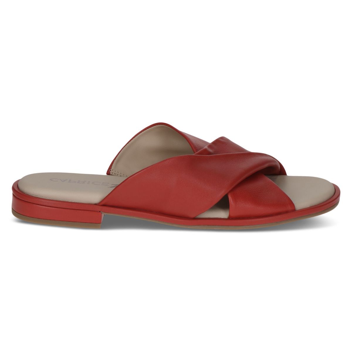 Mule en cuir rouge ecarlate, CAPRICE