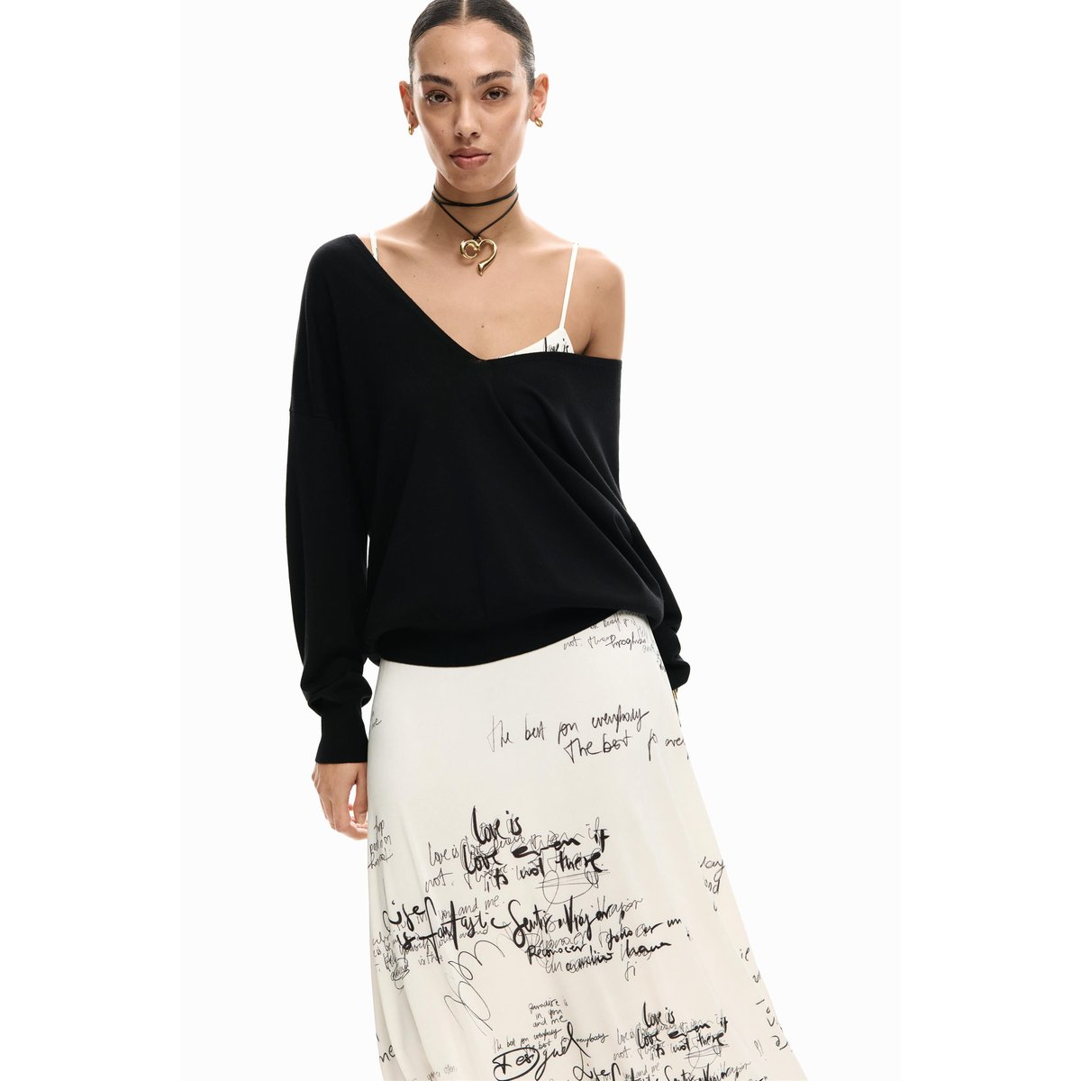 Robe longue combinée beige, DESIGUAL