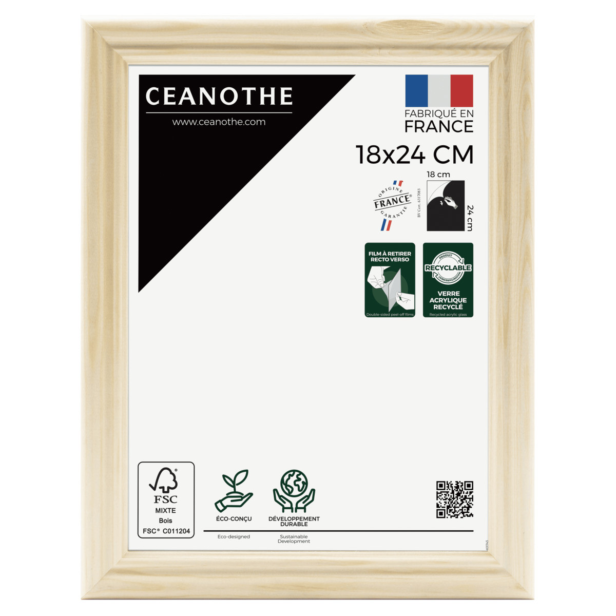 Cadre Photo En Bois Massif Fsc CIRCEE AUTHENTIC bois brut, CEANOTHE