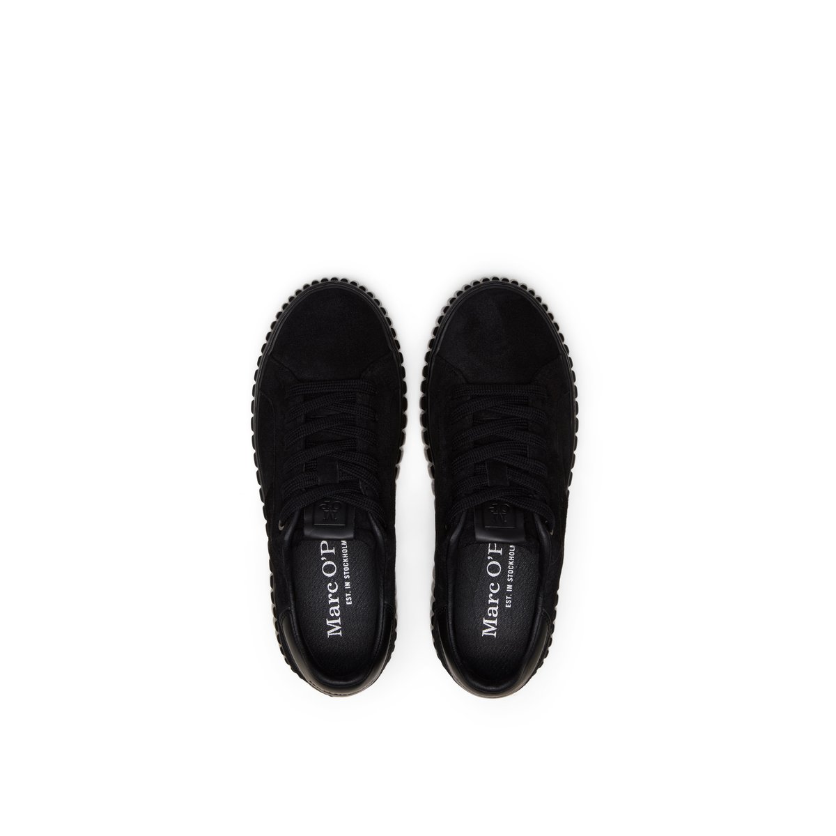 Modèle de baskets Svenja en cuir velours noir, MARC O'POLO