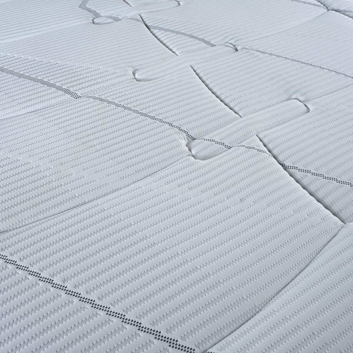 Materasso ibrido a molle e schiuma, Triomphal bianco/grigio chiné, BULTEX