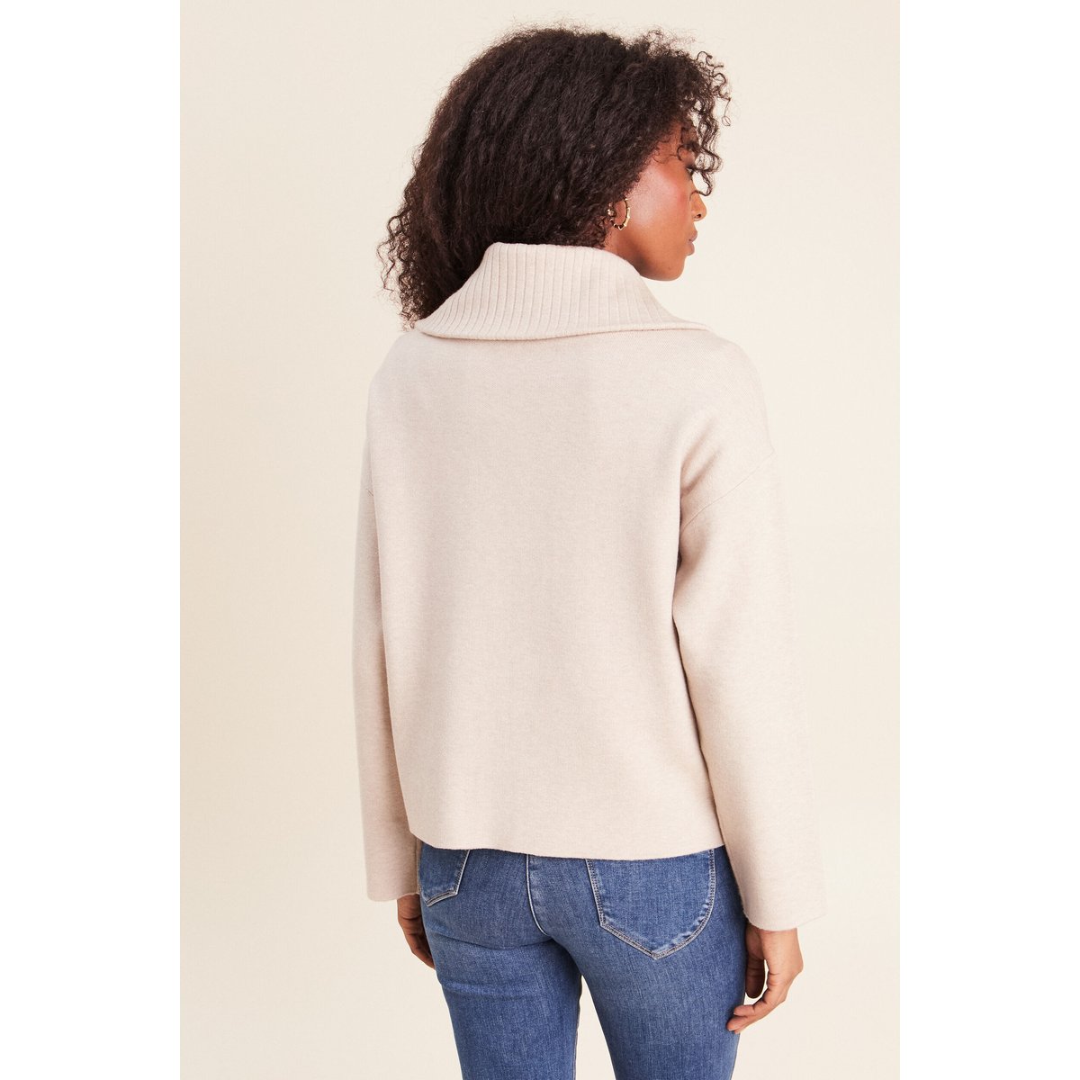 Cardigan col camionneur beige, BREAL