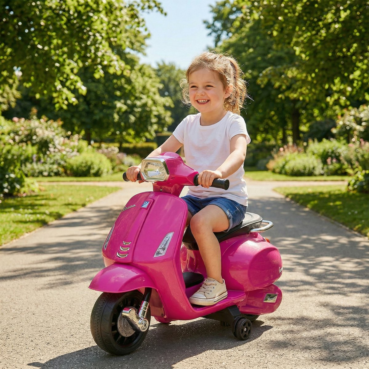 Moto électrique à conducteur assis Plastique rose, AIYAPLAY