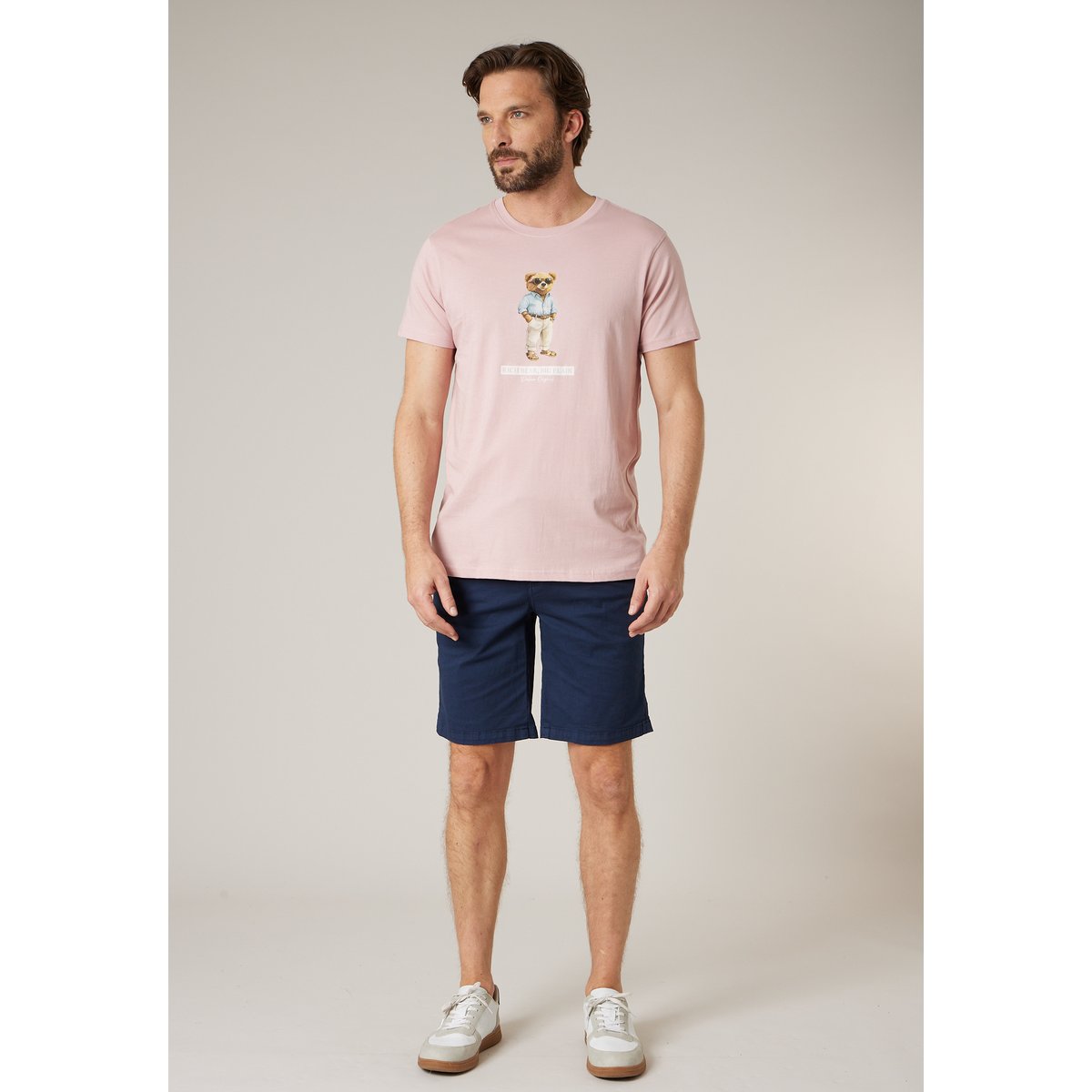 Bermuda régular homme en coton stretch MATHY navy, DEELUXE