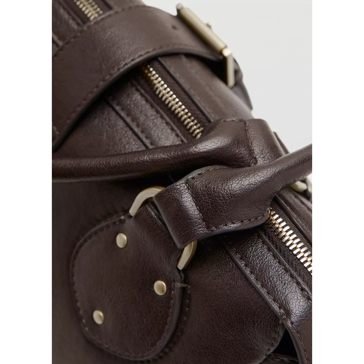 Grand sac bowling à boucle chocolat, MANGO