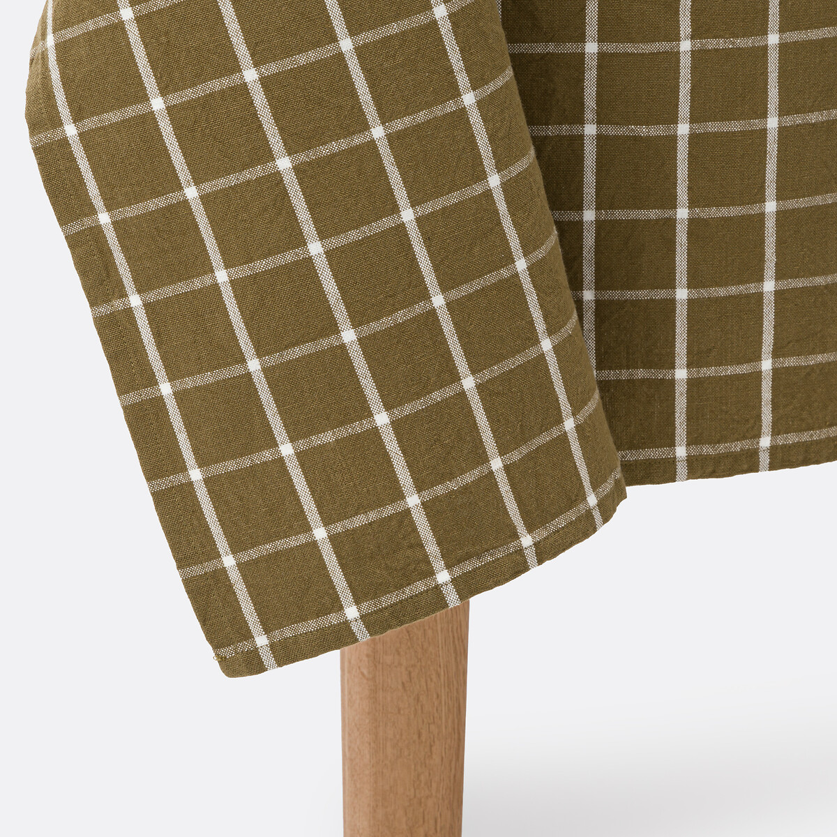 Nappe coton tissé teint à carreaux, Hortense vert olive, LA REDOUTE INTERIEURS