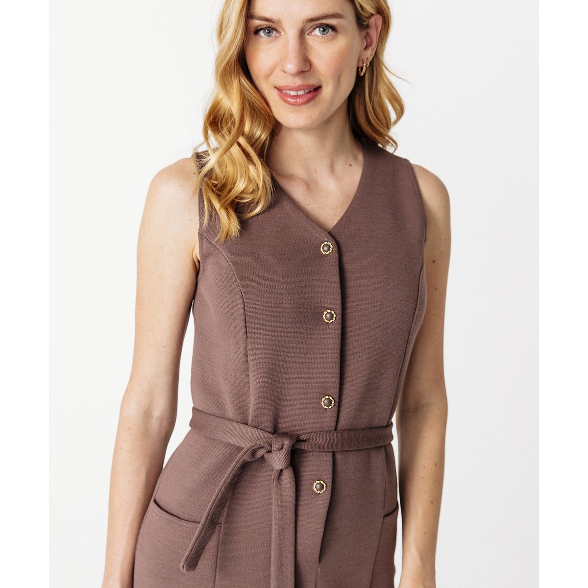 Robe-chasuble maille milano Thermolactyl marron taupe, DAMART