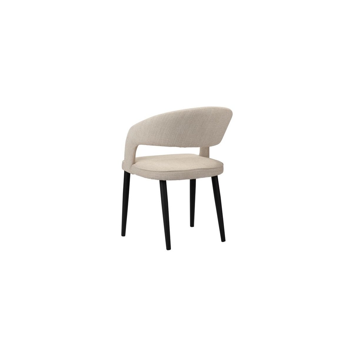 Lot de 2 chaises tissu texturé, LOUIS beige, BOBOCHIC