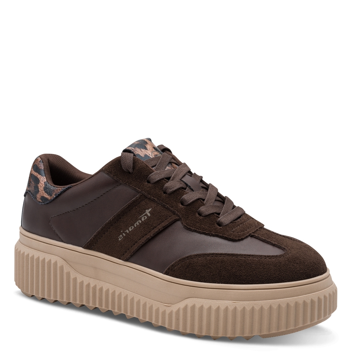 Basket à talon marron mocca combiné, TAMARIS