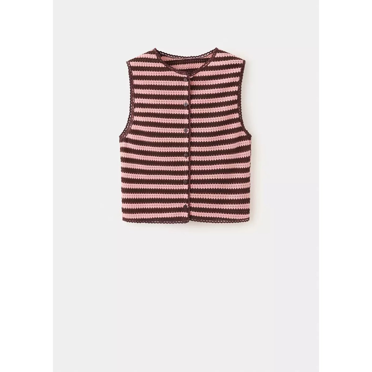 Top maille à rayures rose pastel, MANGO