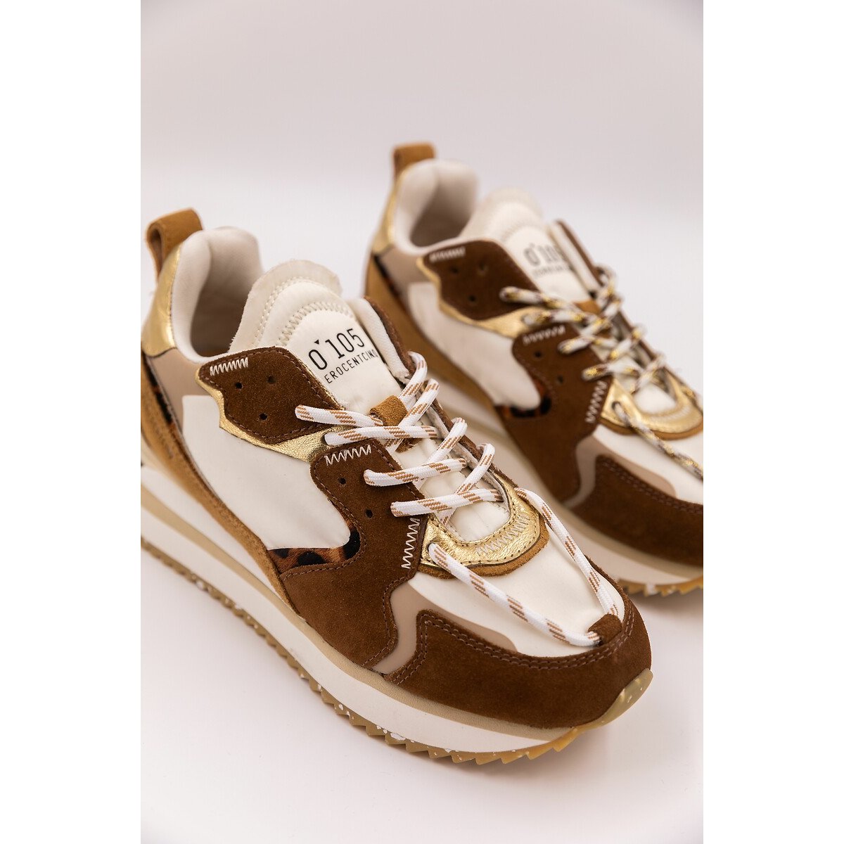 Treck-Up Mixed-Material Trainers white/chocolate, ZERO 105