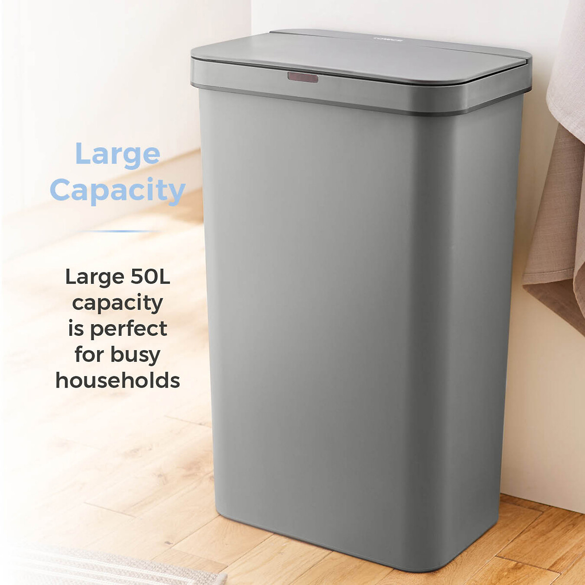 50L Rectangular Sensor Bin grey, TOWER