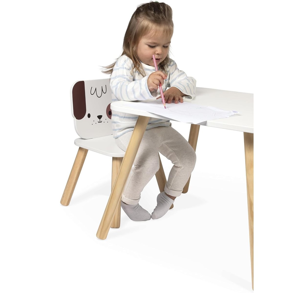 Chaise Enfant Thème Chien blanc, JANOD