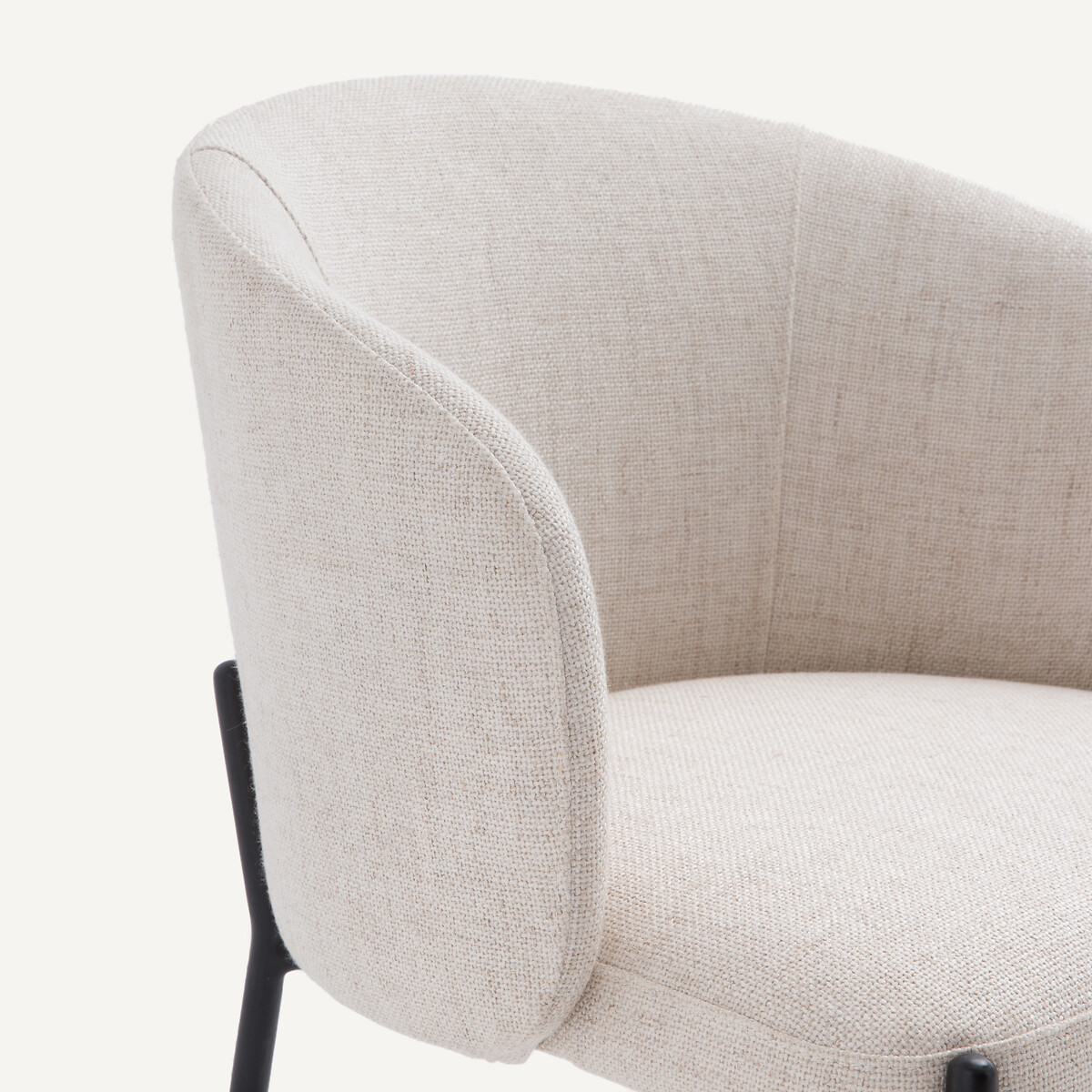 Fauteuil de table tissu chiné, Kinna ficelle, AM.PM