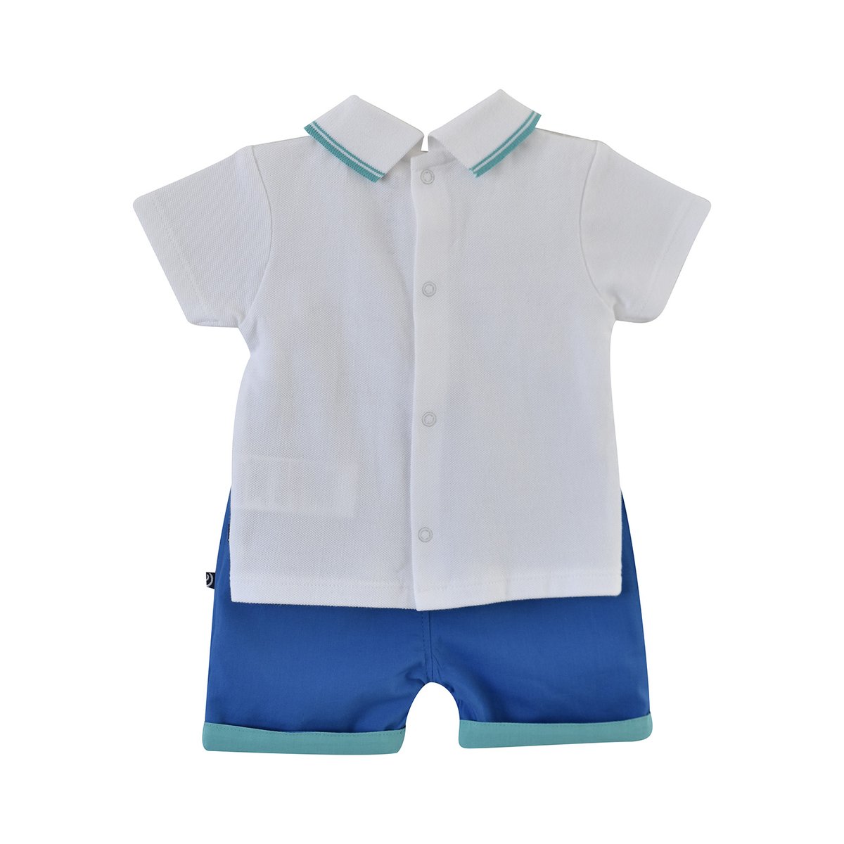 Ensemble polo bermuda enzo bleu, SUCRE D'ORGE