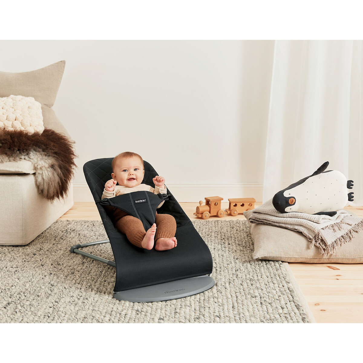 Transat bliss tissé matelassage classique noir, BABYBJORN