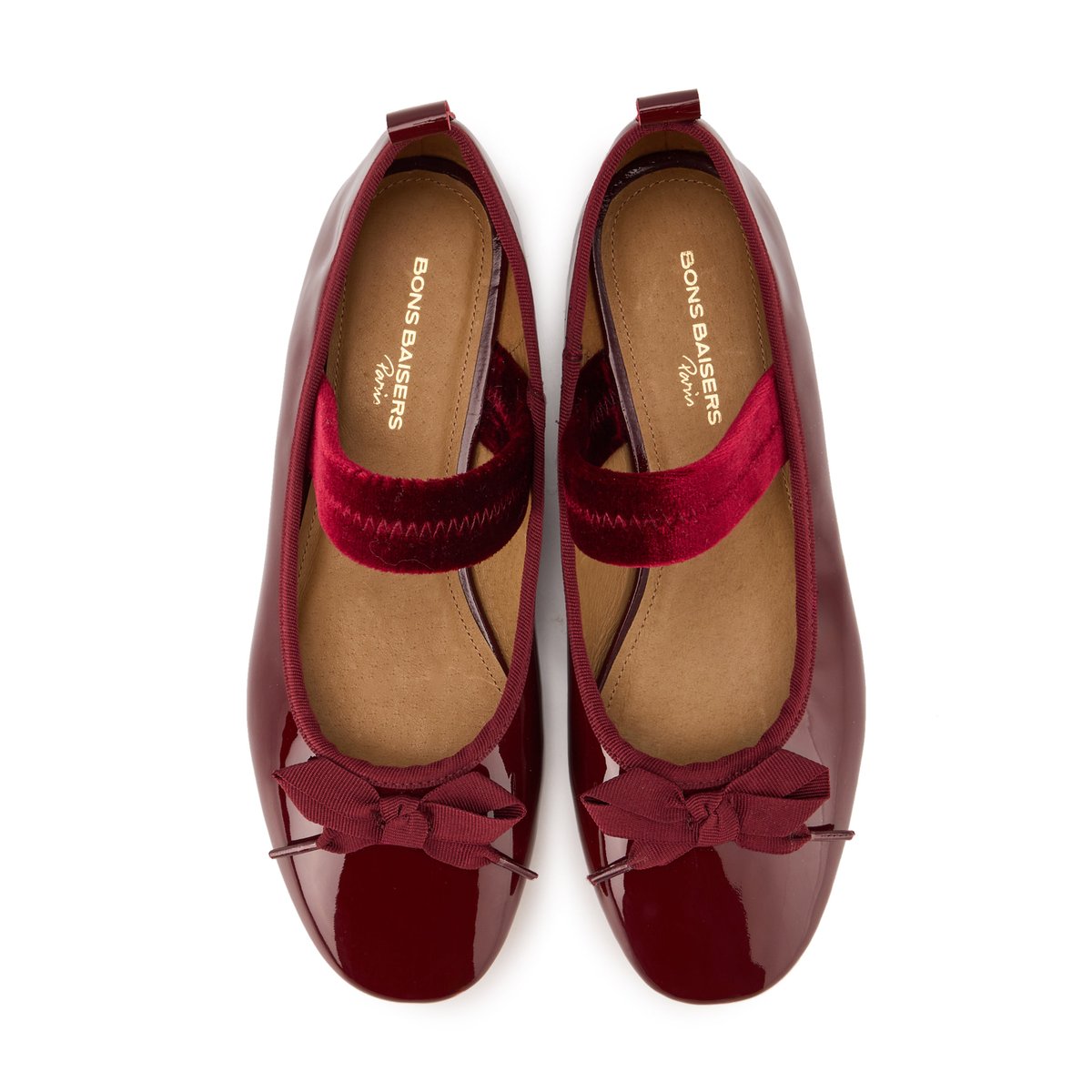 Ballerines Félicie Cuir Lisse rouge, BONS BAISERS