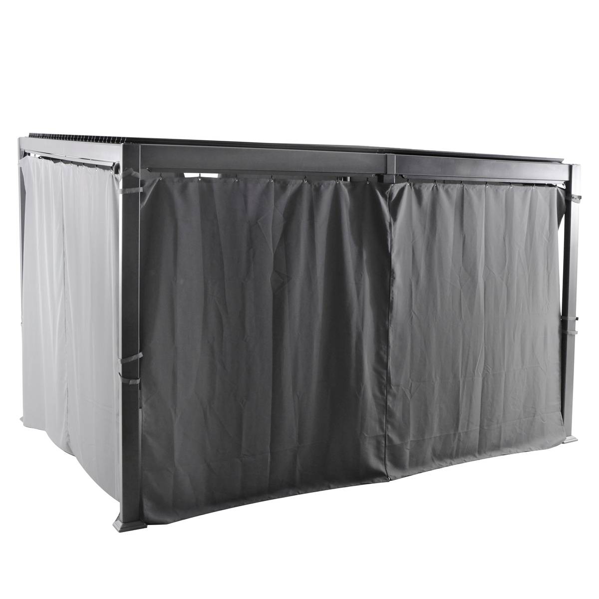 Pergola bioclimatique en aluminium toit incliné 6x3,5m AVILA gris graphite, HESPERIDE