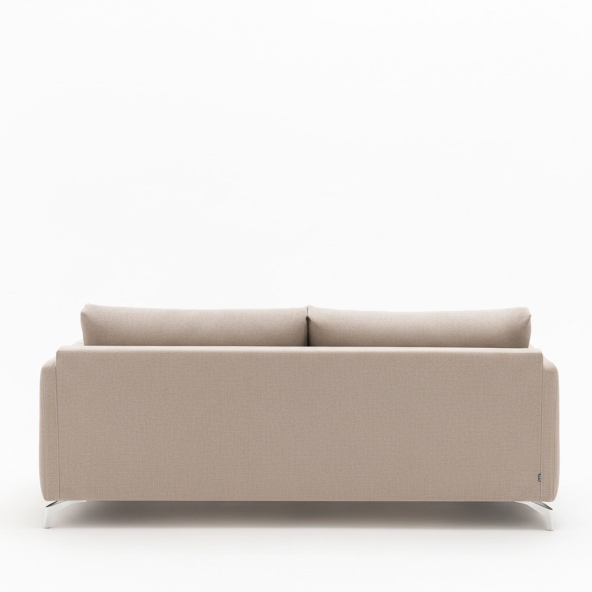 Canapé convertible express 3 places en tissu et pieds chrome- STEFFEN beige, DRAWER