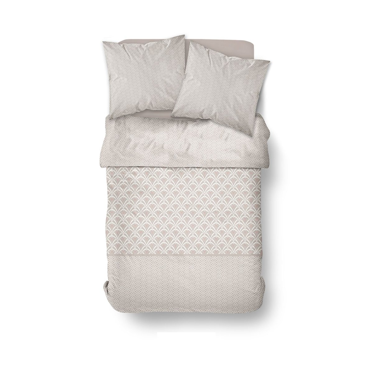 Parure de lit imprimé Géométrique Coton SUNSHINE VICTORINE beige, TODAY