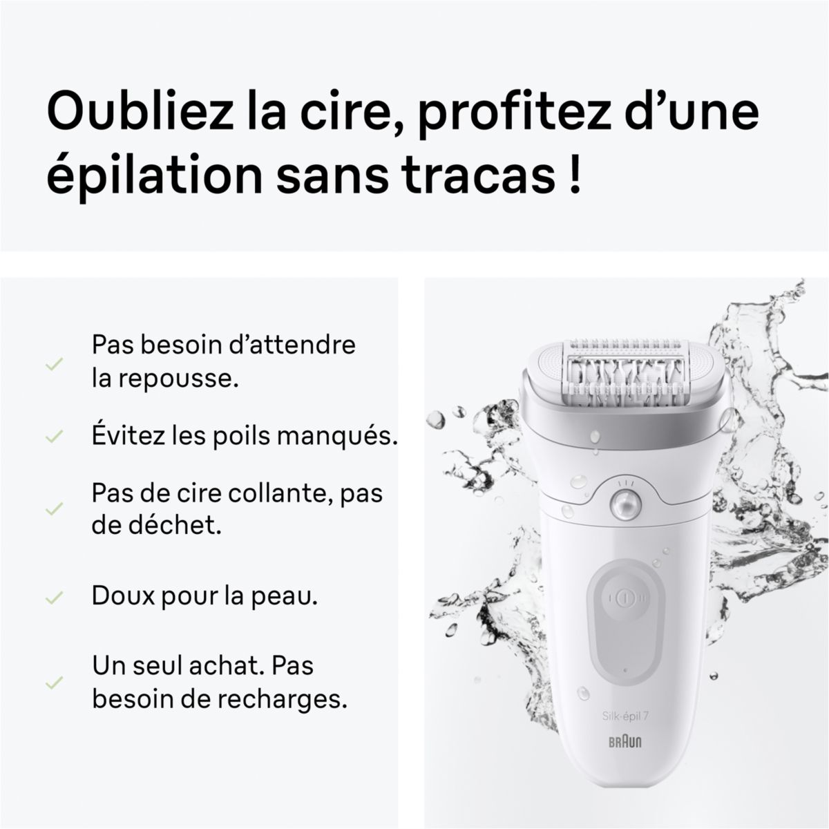 Epilateur électrique Silk-épil SE7 7-041 couleur unique, BRAUN