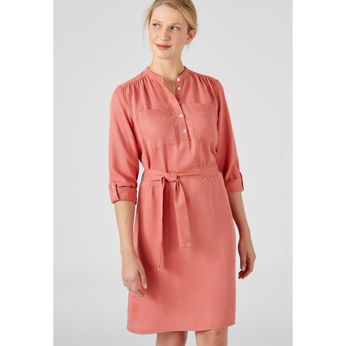 Robe fibres lyocell Tencel(TM) vieux rose, DAMART