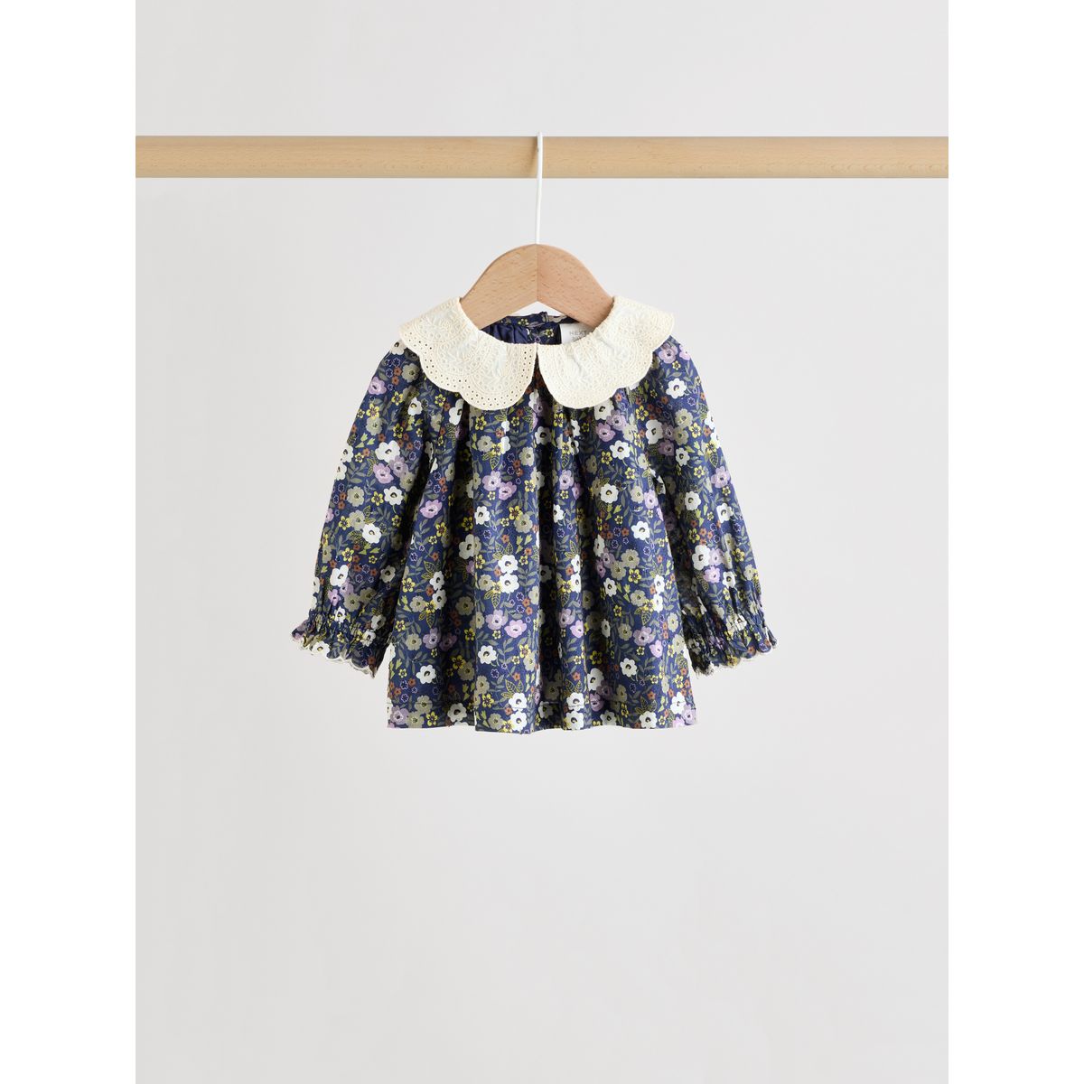 Cardigan, haut et pantalon en velours bébé jaune/ bleu marine ditsy/ violet, NEXT