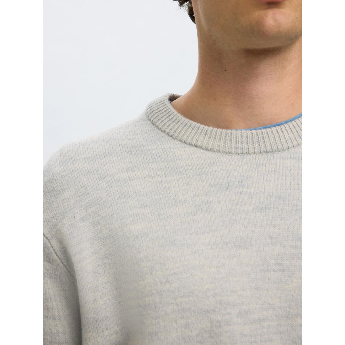Pull En Maille gris - light grey melange, SELECTED